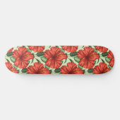Tropical floral seamless pattern red flowers persoonlijk skateboard (Horizontaal)