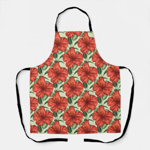 Tropical floral seamless pattern red flowers schort