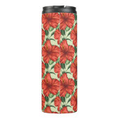 Tropical floral seamless pattern red flowers thermosbeker (Achterkant)