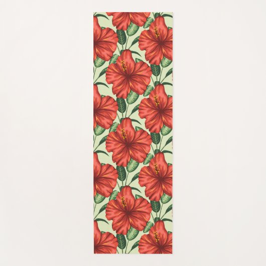 Tropical floral seamless pattern red flowers yogamat (Voorkant)