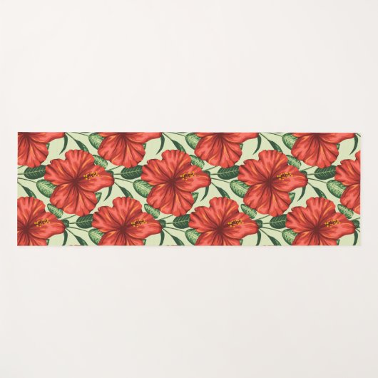 Tropical floral seamless pattern red flowers yogamat (Voorkant (horizontaal))