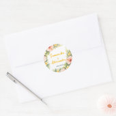 Tropical floral soft romance ronde sticker (Envelop)