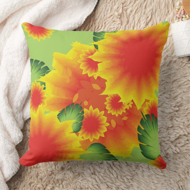 Tropical Floral Style Kussen (Deken)