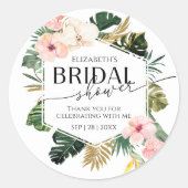 Tropical Floral Vrijgezellenfeest dank u Sticker (Voorkant)