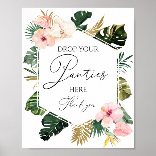 Tropical Floral Vrijgezellenfeest Het Panty Game b Poster (Voorkant)
