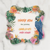 Tropical Floral Waterverf Oerwoud Baby shower Bedankjes Labels (Achterkant)