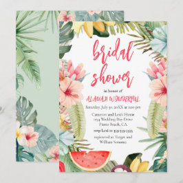 Tropical Floral Waterverf Vrijgezellenfeest Invita Kaart