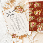 Tropical Floral  Wil ze liever? Spel Informatiekaartje