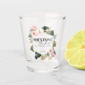 Tropical Floral Ze bindt de knoop Vrijgezellenfees Shot Glas (Voorkant)