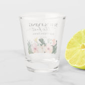 Tropical Floral Ze bindt de knoop Vrijgezellenfees Shot Glas (Achterkant)