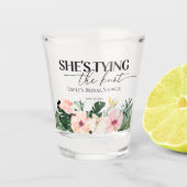 Tropical Floral Ze bindt de knoop Vrijgezellenfees Shot Glas (Voorkant)