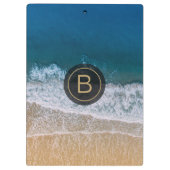 Tropical Florida Beach Turquoise Zee Golden Monogr Klembord (Achterkant)