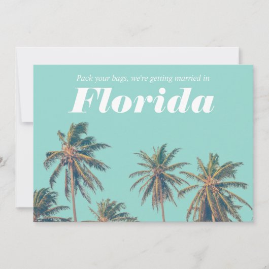 Tropical Florida Beach Wedding Photo Save the Date (Voorkant)