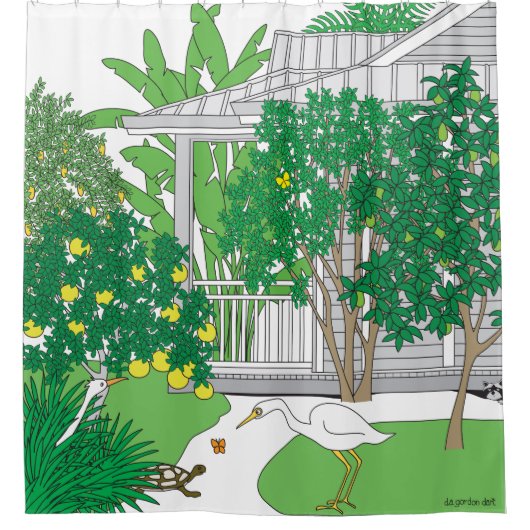 Tropical Florida House Douchegordijn (Voorkant)