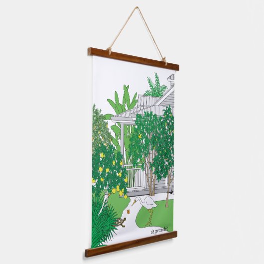 Tropical Florida House Hangend Wandkleed (Gebogen)