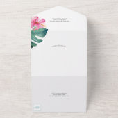 Tropical Flower 50th Wedding Jubileum All In One Uitnodiging (Buitenkant)