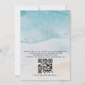 Tropical Flower Beach Elegant QR Code Wedding Kaart (Achterkant)