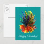 Tropical Flower Happy Birthday Kaart (Voorkant / Achterkant)