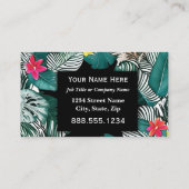 Tropical Flower Oerwoud Leaf Professional Executiv Visitekaartje (Achterkant)
