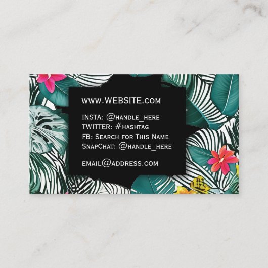 Tropical Flower Oerwoud Leaf Professional Executiv Visitekaartje (Voorkant)