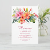 Tropical Flower Pensioen Partij Kaart (Staand voorkant)