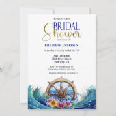 Tropical Flower Sailing Wheel Bridal Shower Kaart (Voorkant)
