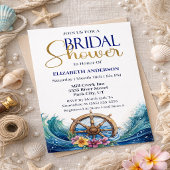 Tropical Flower Sailing Wheel Bridal Shower Kaart