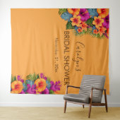 Tropical Flower Vrijgezellenfeest fotocabine achte Wandkleed (In Situ (horizontaal))