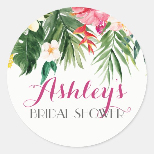 Tropical Flower Vrijgezellenfeest Sticker (Voorkant)