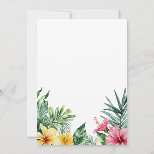 Tropical Flowers 50ste bruiloft Jubileum Kaart (Achterkant)