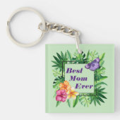 Tropical Flowers Acryl Sleutelhanger (Voorkant)