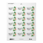 Tropical Flowers Adresetiketten Stickers Bruiloft (Full Sheet)