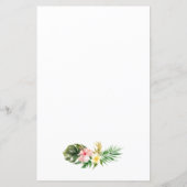 Tropical Flowers and Greenery Summer Menu Kaart (Achterkant)