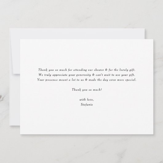 Tropical Flowers and Greenery Zomer Baby shower Bedankkaart (Achterkant)