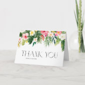 Tropical Flowers and Greenery Zomer Baby shower Bedankkaart (Voorkant)