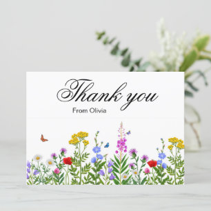 Tropical Flowers and Greenery Zomer Baby shower Bedankkaart