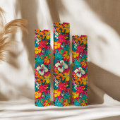 Tropical Flowers and Leaves Pattern Cadeaupapier