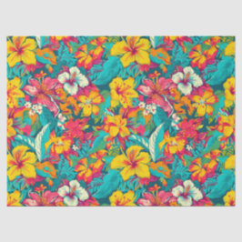 Tropical Flowers and Leaves Pattern Tissuepapier