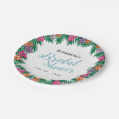 Tropical Flowers and Palm Branches Vrijgezellenfee Papieren Bordje (Gekanteld)