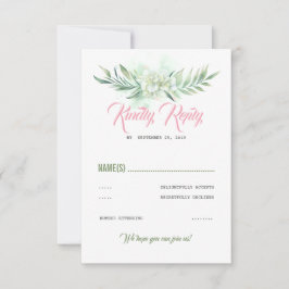 Tropical Flowers Beach Party RSVP Kaartje