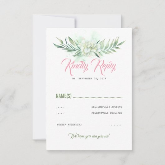 Tropical Flowers Beach Party RSVP Kaartje (Voorkant)