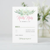 Tropical Flowers Beach Party RSVP Kaartje (Staand voorkant)