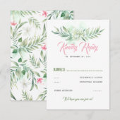 Tropical Flowers Beach Party RSVP Kaartje (Voorkant / Achterkant)