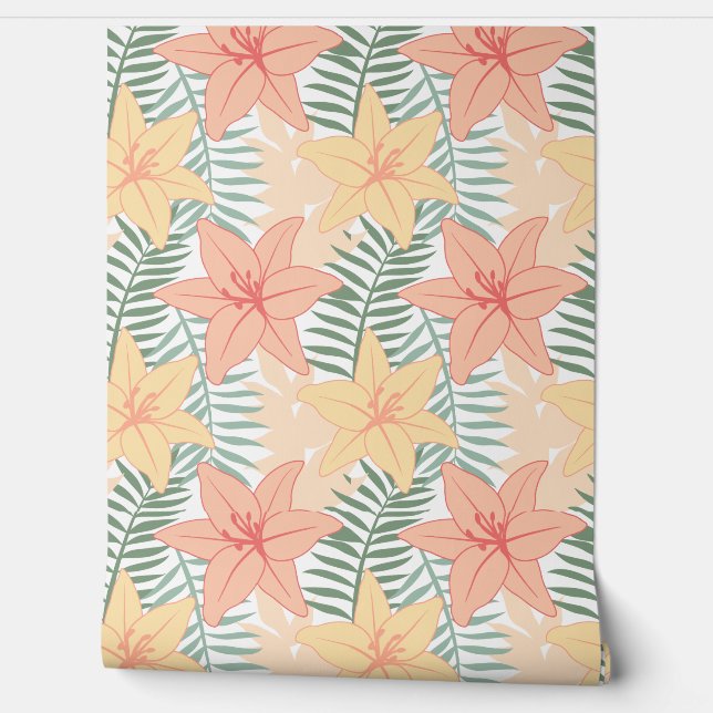 Tropical Flowers Behang (Afrollen)