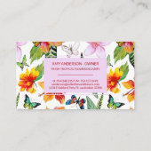 Tropical Flowers & Butterflies Visitekaartje (Achterkant)