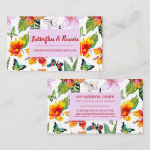 Tropical Flowers & Butterflies Visitekaartje (Voorkant / Achterkant)