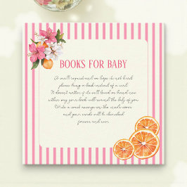 Tropical Flowers Citrus Baby Book Request Card Informatiekaartje