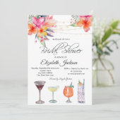 Tropical Flowers Cocktails Vrijgezellenfeest Kaart (Staand voorkant)