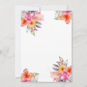Tropical Flowers Cocktails Vrijgezellenfeest Kaart (Achterkant)
