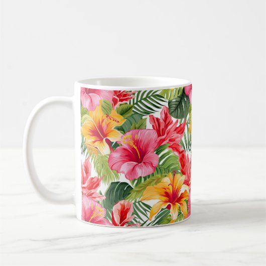 Tropical Flowers Coffee Mok (Links)